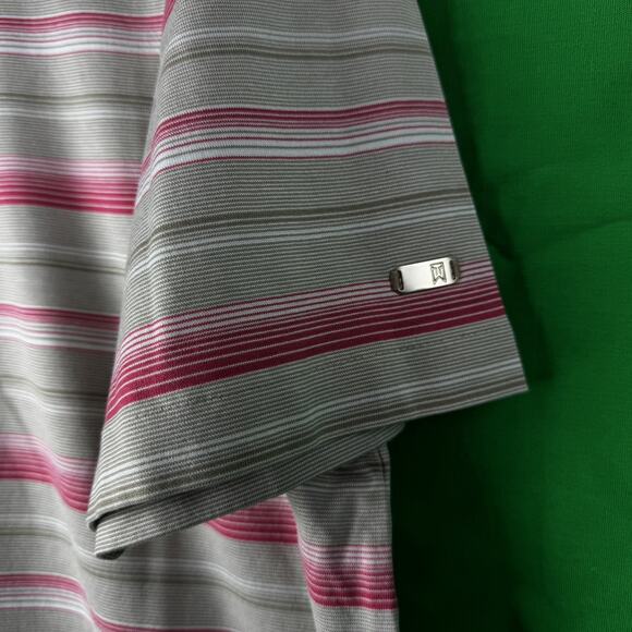 Nike Tiger Woods Collection Golf Polo Dry Fit Size XL Brown Pink Cotton Poly - Picture 3 of 7